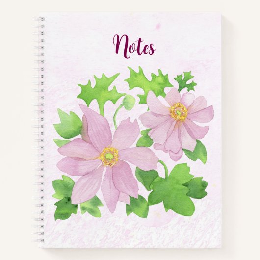 Carnet Anénome rose (Devant)