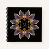 Carnet Ange Abstraite ailes Mandala Monogramme fractal (Devant)