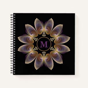 Carnet Ange Abstraite ailes Mandala Monogramme fractal