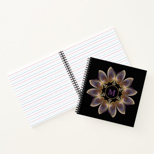 Carnet Ange Abstraite ailes Mandala Monogramme fractal (Intérieur)