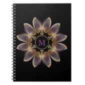 Carnet Ange Abstraite ailes Mandala Monogramme fractal (Devant)