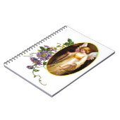 Carnet Ange avec des fleurs d'harpe et de clématite (Côté gauche)