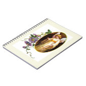 Carnet Ange avec harpe et fleurs de clématite (Côté gauche)