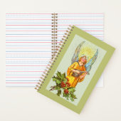 Carnet Ange avec houx et mandoline (À l'intérieur)
