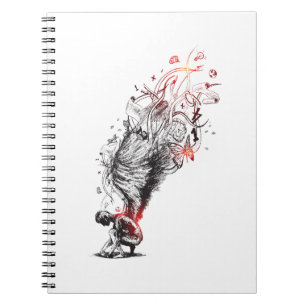 Carnet Ange créatif aux ailes longues, dessin dessiné à l
