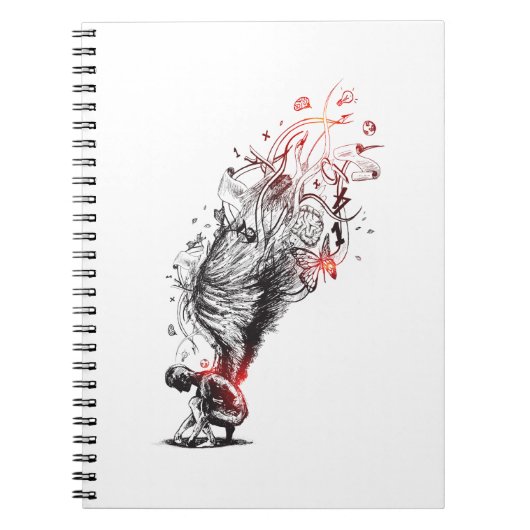 Carnet Ange créatif aux ailes longues, dessin dessiné à l (Devant)