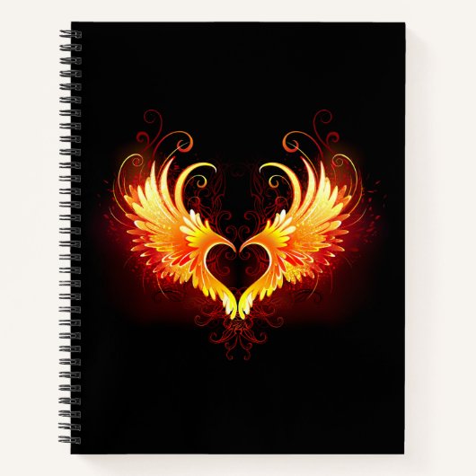 Carnet Angel Fire Heart with Wings (Devant)