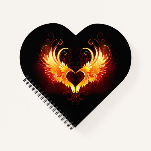 Carnet Angel Fire Heart with Wings (Devant)