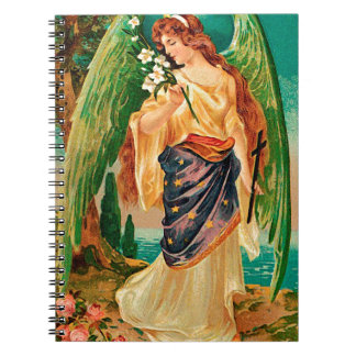 Carnet Angel holding a floral branch