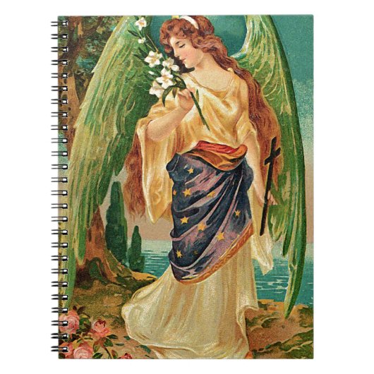 Carnet Angel holding a floral branch (Devant)
