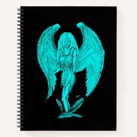 Carnet Angel, Noir et Vert design (Devant)