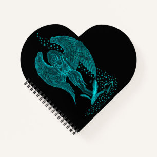 Carnet Angel perdu en amour, noir et vert Design