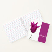 Carnet Angela personnalisable fleurs de tulipe rose joli  (Intérieur)