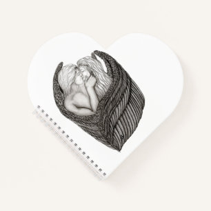 Carnet Angels Kissing, noir et blanc Design