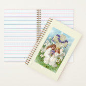 Carnet Anges Mignons Avec Croix Et Fleurs (À l'intérieur)