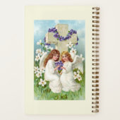 Carnet Anges Mignons Avec Croix Et Fleurs (Verso)