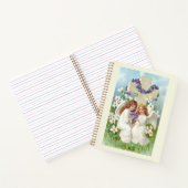 Carnet Anges Mignons Avec Croix Et Fleurs  (Intérieur)