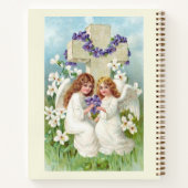 Carnet Anges Mignons Avec Croix Et Fleurs  (Dos)