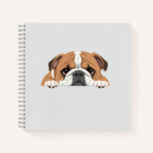Carnet Anglais Bulldog Peeking mignonne adorable animal d