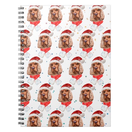 Carnet Anglais Cocker Spaniel Chien race Noël (Devant)