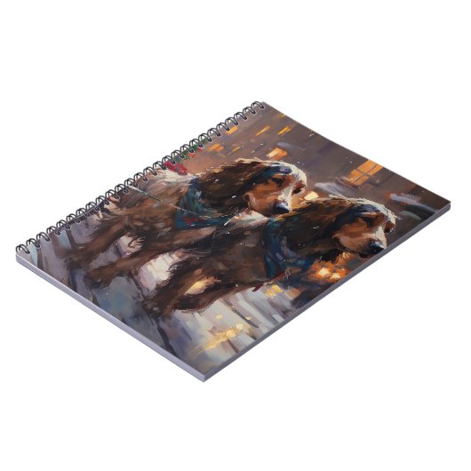 Carnet Anglais Cocker Spaniel Noël Festin Saison (Côté gauche)