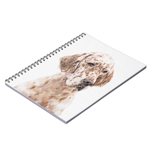 Carnet Anglais Setter Orange Belton Peinture Chien Art (Côté gauche)