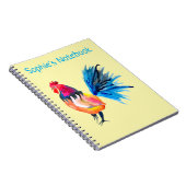 Carnet Animal coloré d'aquarelle de coq (Côté Droit)