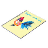 Carnet Animal coloré d'aquarelle de coq (Côté gauche)