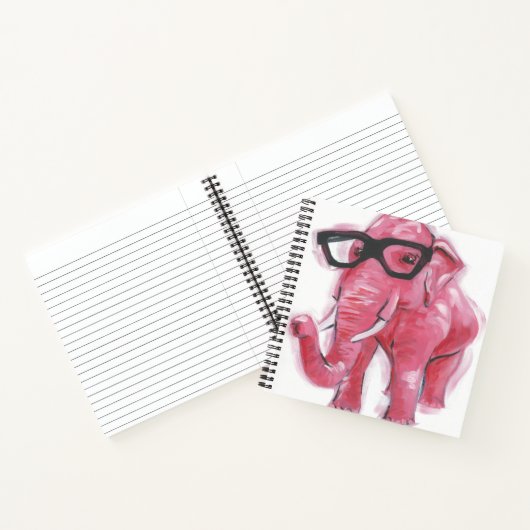 Carnet Animal Dapper | Eléphant Rose Dans Les Lunettes De (Intérieur)