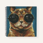 Carnet Animal Dapper | Kitty dans les lunettes de soleil (Devant)
