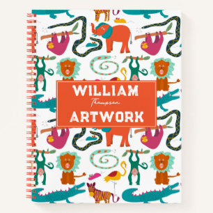 Carnet Animaux Abstraits Colorés Mignons Dessin pour Enfa