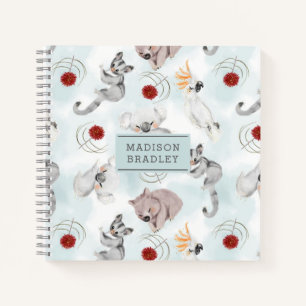 Carnet Animaux australiens Aquarelle mignonne Personnalis