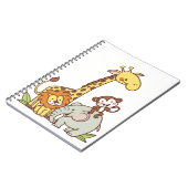 Carnet Animaux caricaturaux mignons - Giraffe, Lion & Sin (Côté gauche)