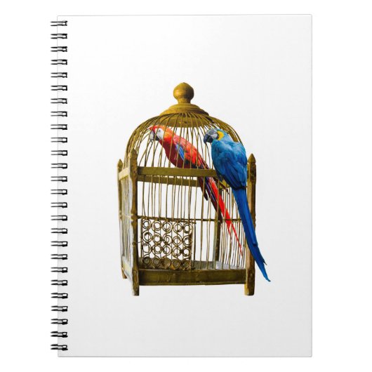 Carnet Animaux Chat Parrot Cage Liberté verrouillée Priso (Devant)