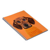 Carnet Animaux de bébés cutest | Chandail orange Dachshun (Côté Droit)