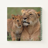 Carnet Animaux de bébés cutest | Lion Cub & Mother (Dos)