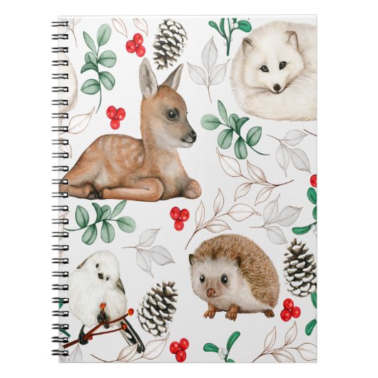 Carnet Animaux de bois motif de Noël Nordic (Devant)