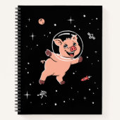 Carnet Animaux De Cochon Dans L'Espace (Devant)