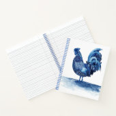 Carnet Animaux de ferme bleu Cobalt - Coq (Intérieur)