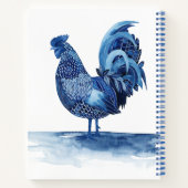 Carnet Animaux de ferme bleu Cobalt - Coq (Dos)