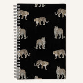 Carnet Animaux de la jungle léopard doré noir moderne (Recto)
