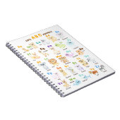 Carnet Animaux de l'alphabet ABC Animaux mignons (Côté Droit)