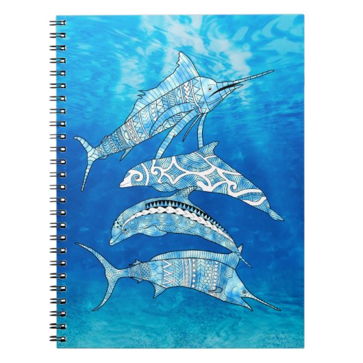 Carnet Animaux de l'océan Tribal (Devant)