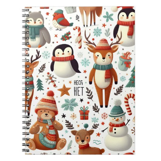 Carnet Animaux d'hiver Motif sans peau (Devant)