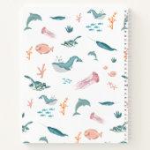 Carnet Animaux marins de l'océan à l'aquarelle Monogramme (Dos)