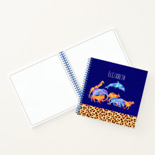 Carnet Animaux sauvages avec une frontière Empreinte de l