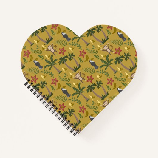 Carnet Animaux tropicaux singe motif sans soudure, macaw (Devant)