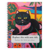 Carnet Animaux Whimsical Personnalisés - Chat Noir Cute (Devant)