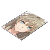Carnet Anime brune fille aux yeux bleus (Côté gauche)