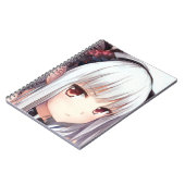 Carnet Anime ennuyée fille aux cheveux argentés avec les  (Côté gauche)
